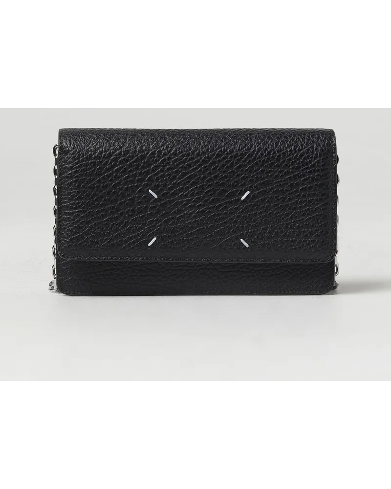 Maison Margiela Geldbörsen-Tasche aus genarbtem Leder Schwarz