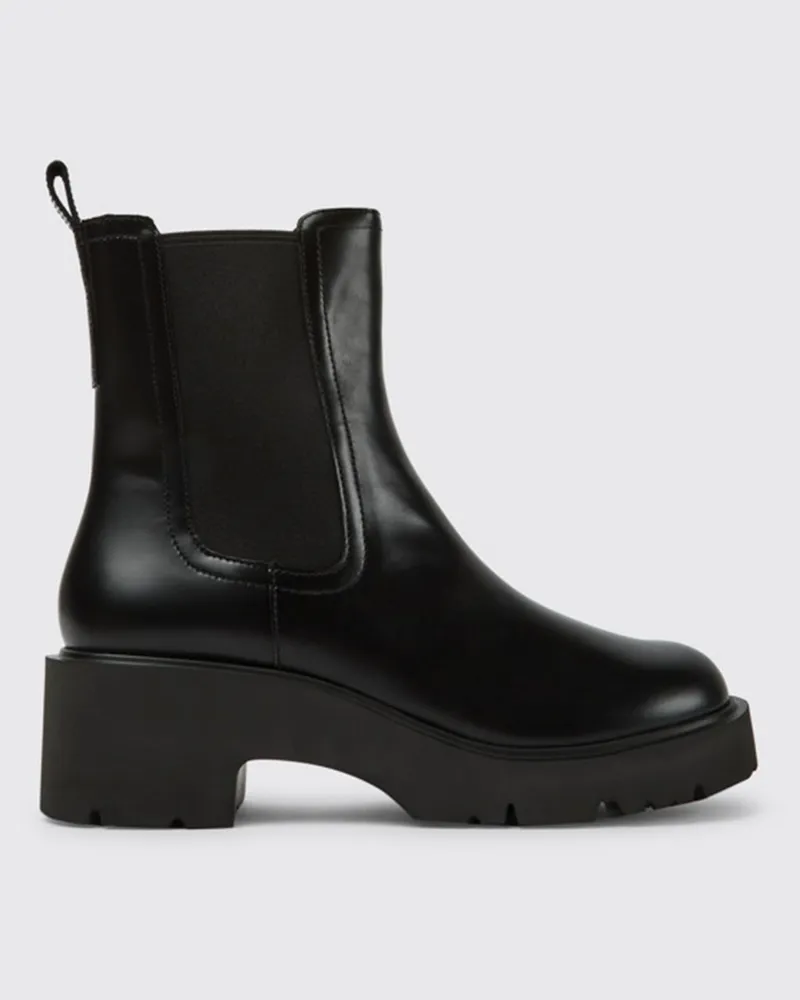 Camper Damen Flache Stiefeletten Schwarz