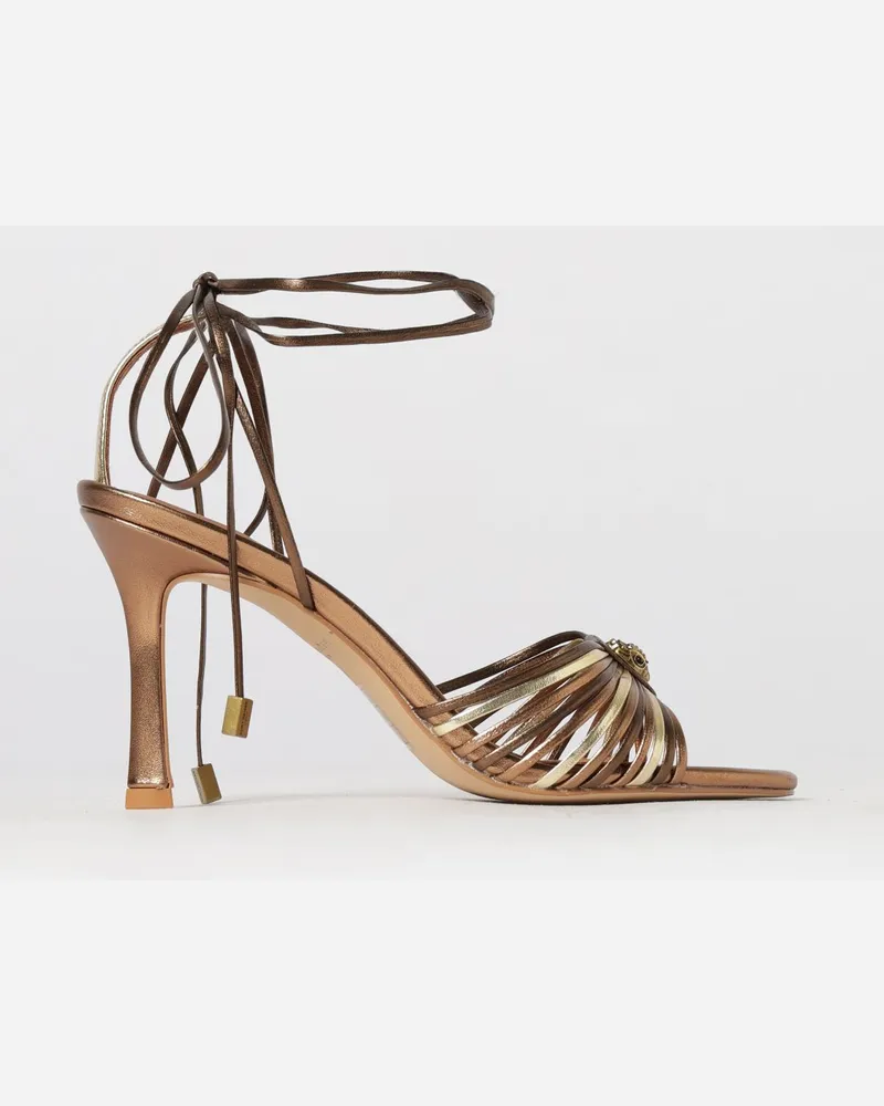 Kurt Geiger Laminierte Leder Sandale Gold