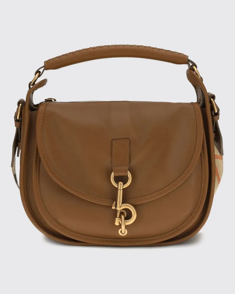 Burberry B-Clip Ledertasche Haselnuss