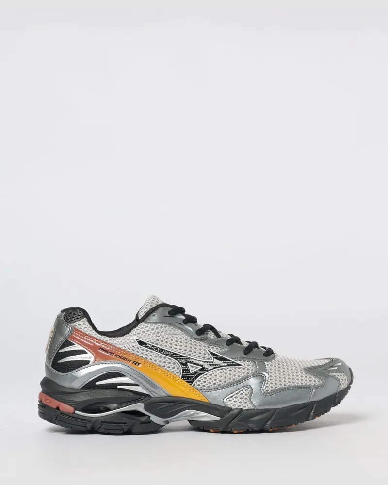 Mizuno Wave Rider Low-Top-Sneaker aus Mesh mit gezackter Gummisohle Grau