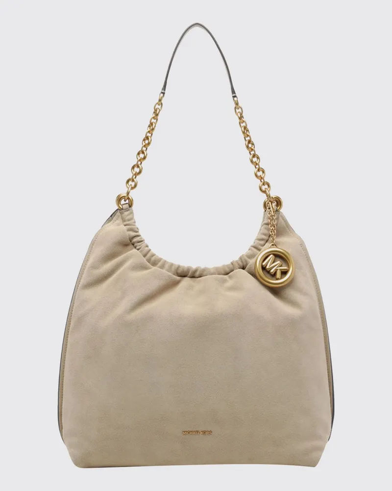 Michael Kors Indie Schultertasche aus Leder mit Kettenhenkel und Logo-Charm Kaki