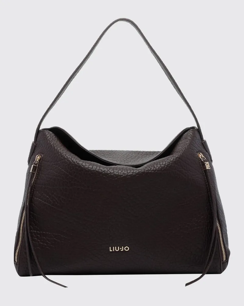 Liu Jo Schultertasche aus genarbtem Kunstleder mit Klappverschluss Braun