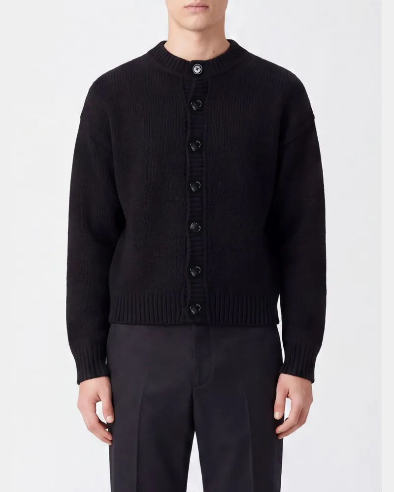 Our Legacy Cardigan in lockerer Passform aus reiner Merinowolle Schwarz