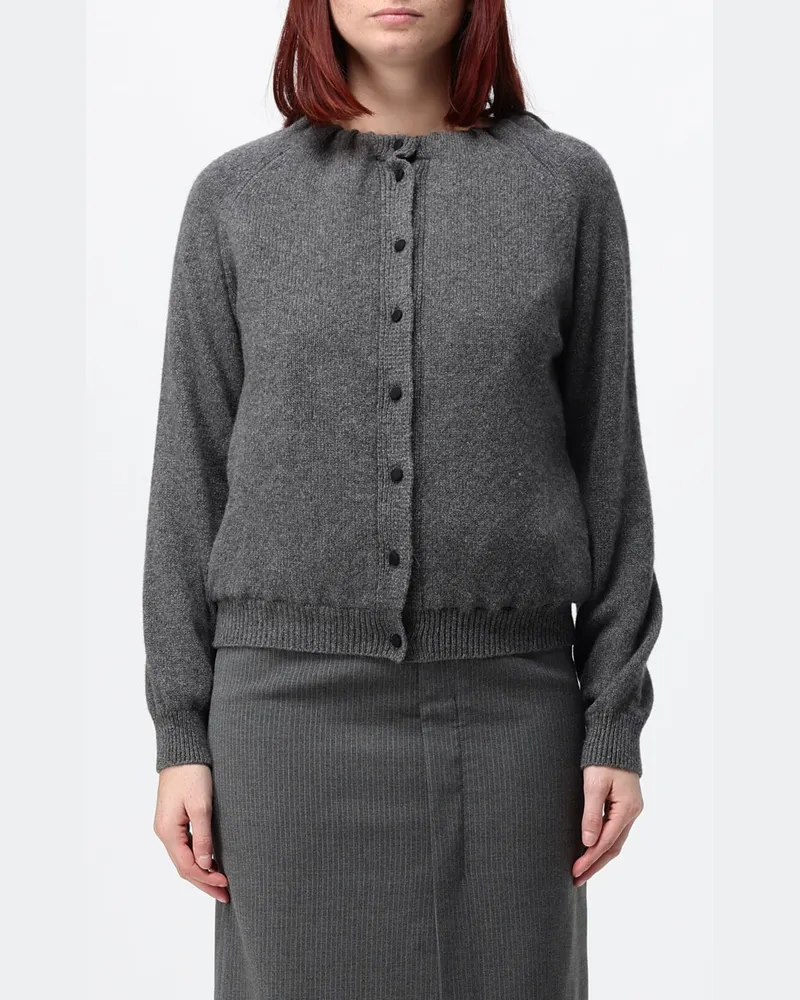 TER ET BANTINE Cardigan aus Kaschmir und Wolle mit Rundhalsausschnitt Grau