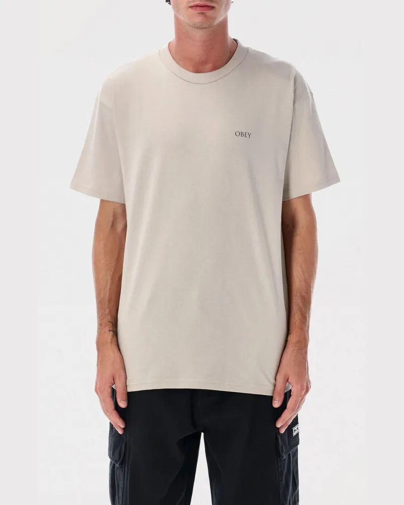 Obey T-shirt herren Silber