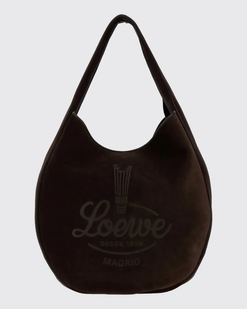 Loewe Große Roomy Hobo-Tasche von aus Wildkalbsleder mit Innentasche Braun