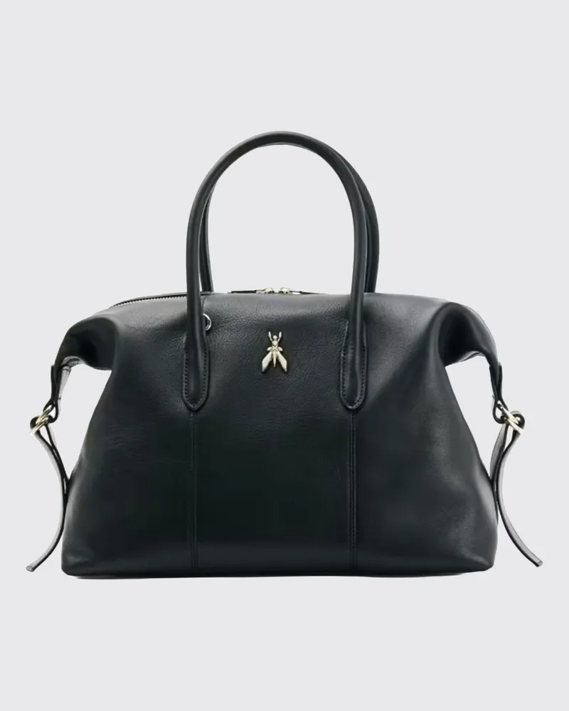 Patrizia Pepe Handtasche von aus Kalbsleder mit Fly-Logo und abnehmbarem Schultergurt Schwarz