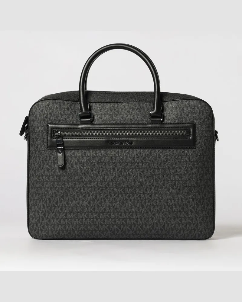 Michael Kors Business-Tasche aus beschichteter Baumwolle mit durchgehendem MK-Monogramm Schwarz