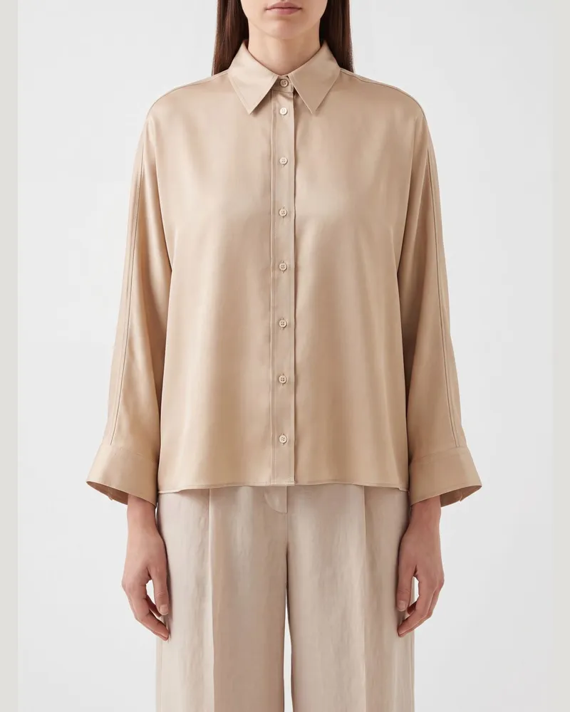 Brunello Cucinelli Klassisches Seidenhemd Beige