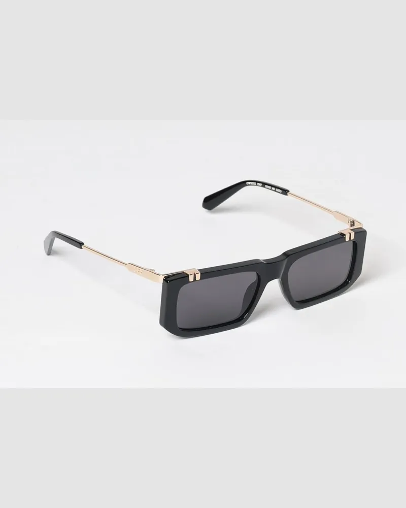 OFF-WHITE Eckige Sonnenbrille von aus Acetat und Metall mit dunklen Gläsern Schwarz