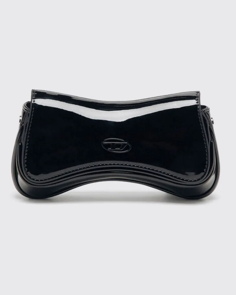 Diesel Play Lackledertasche Schwarz