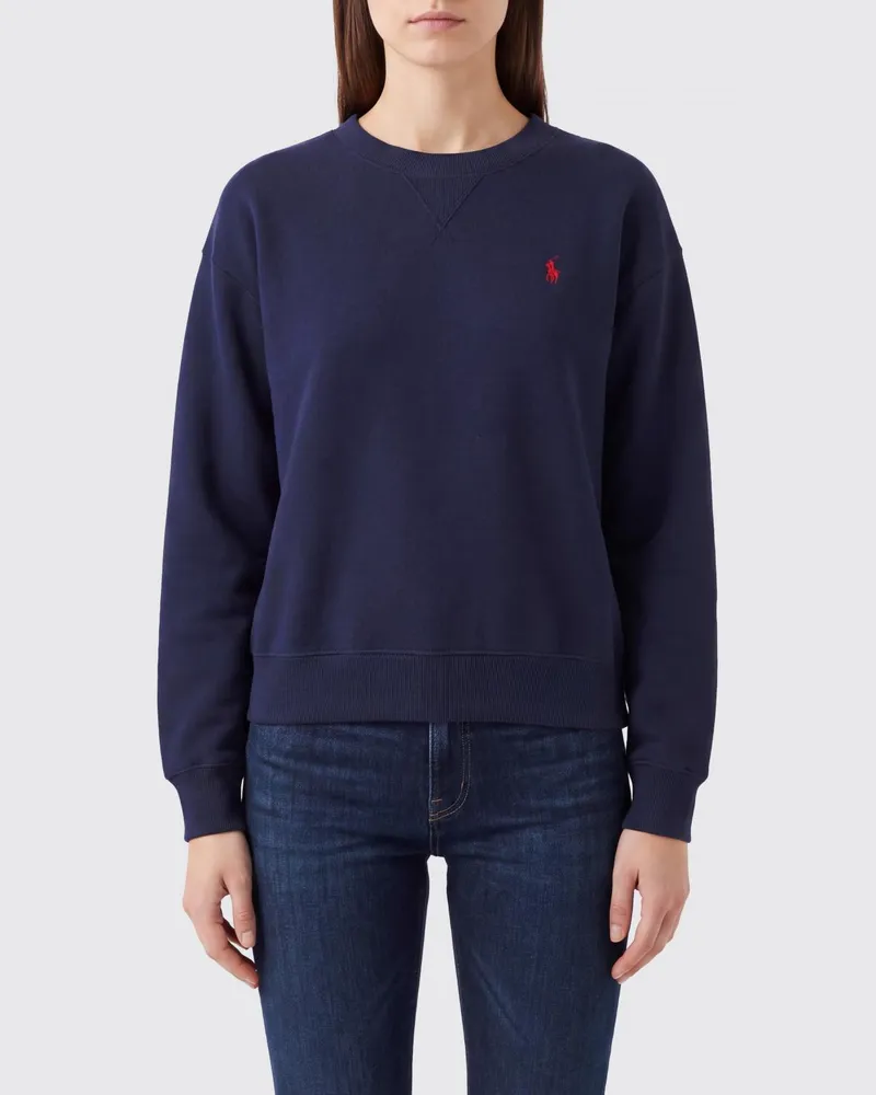 Ralph Lauren Rundhals-Sweatshirt aus Baumwollmischung mit gesticktem Logo Navy