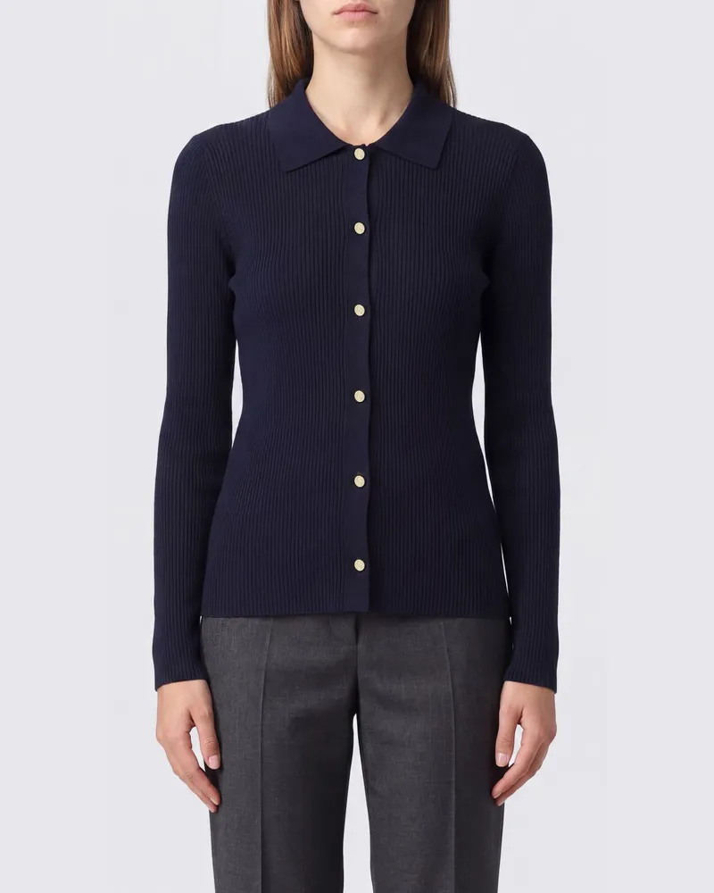 Max Mara Max Mara Slim-Fit-Polopullover aus reiner Schurwolle Blau