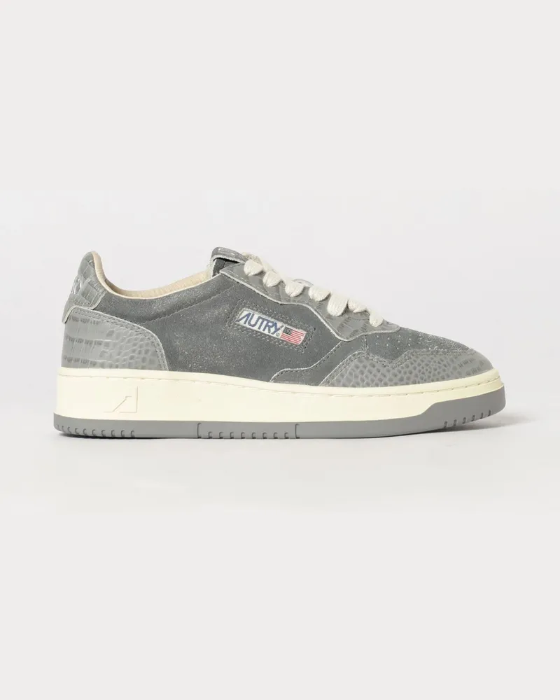 AUTRY Medalist Low Super Vintage Sneakers aus Leder und Veloursleder mit Used-Effekt Blau