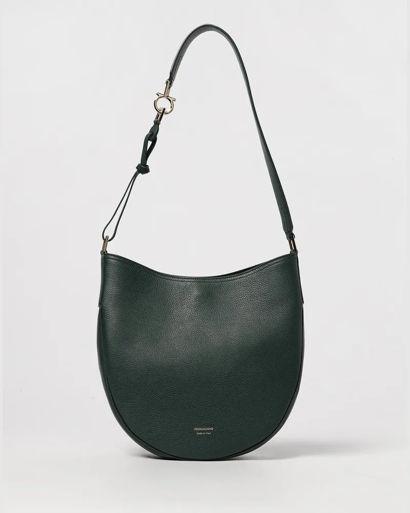 Ferragamo Schultertasche damen Waldgrün