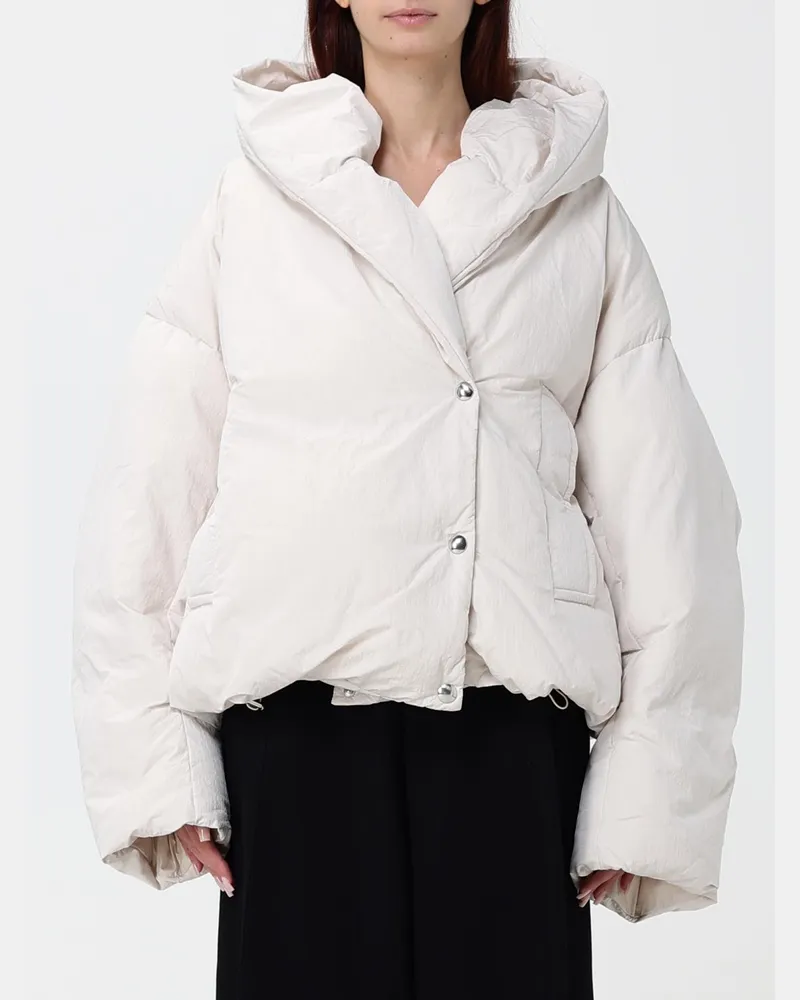 SPORTMAX Kurze gesteppte Daunenjacke Marla aus Baumwollmischung mit Kapuze Ivory