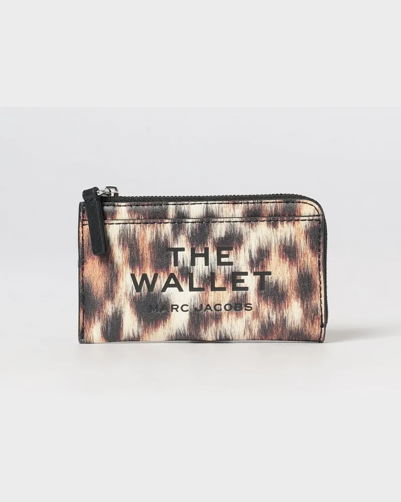 Marc Jacobs The Wallet Geldbörse aus Kalbsleder mit Animal-Print Braun