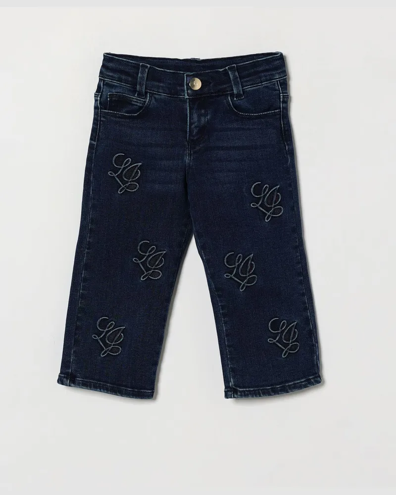 Liu Jo Slim Fit Monogramm-Denim-Jeans für Mädchen mit gesticktem Logo Denim