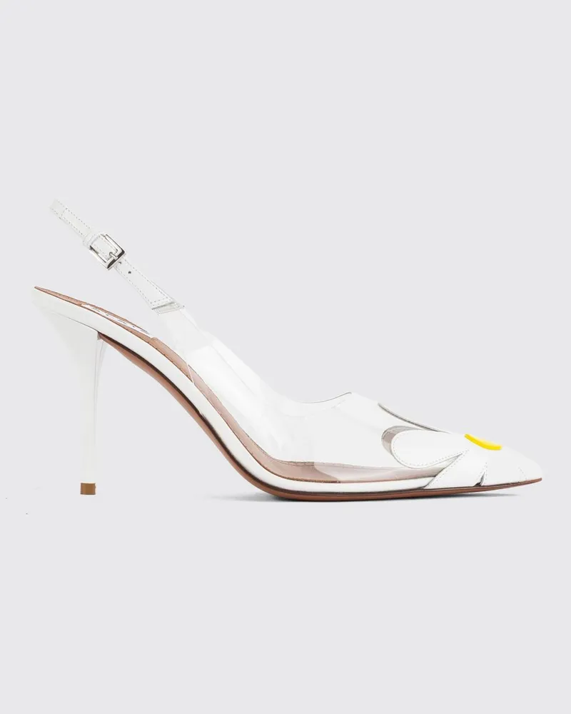 Alaïa PVC-Slingbacks mit Stiletto-Absatz und Blumenapplikation Gelb