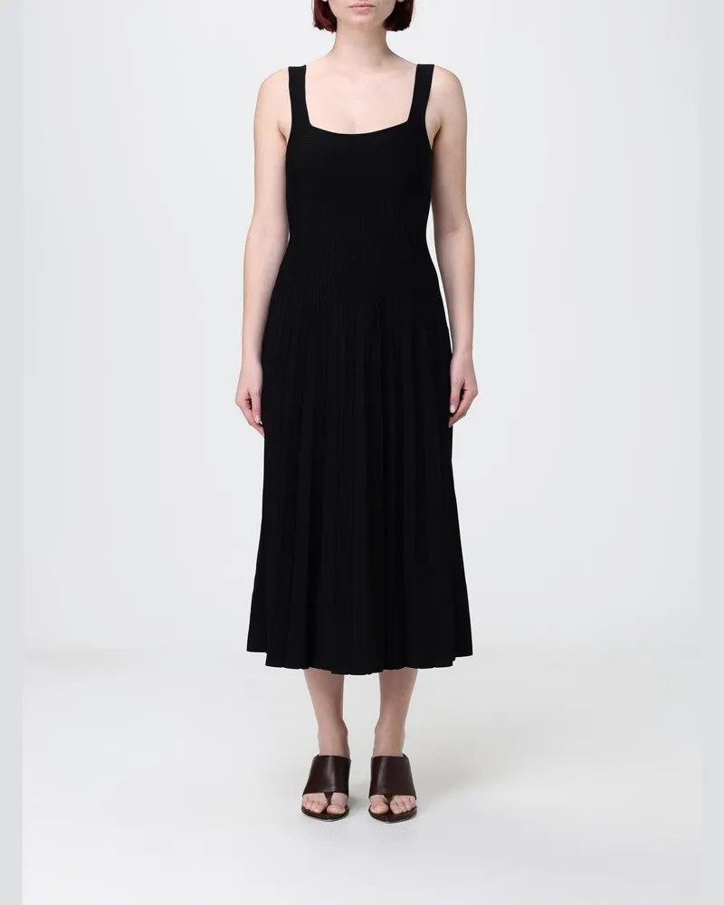 STAUD Ellison Midi-Kleid aus Stretch-Jersey Schwarz