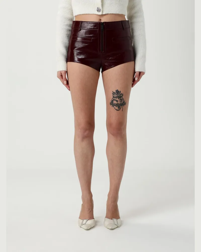 Self-Portrait Shorts damen Burgunderrot