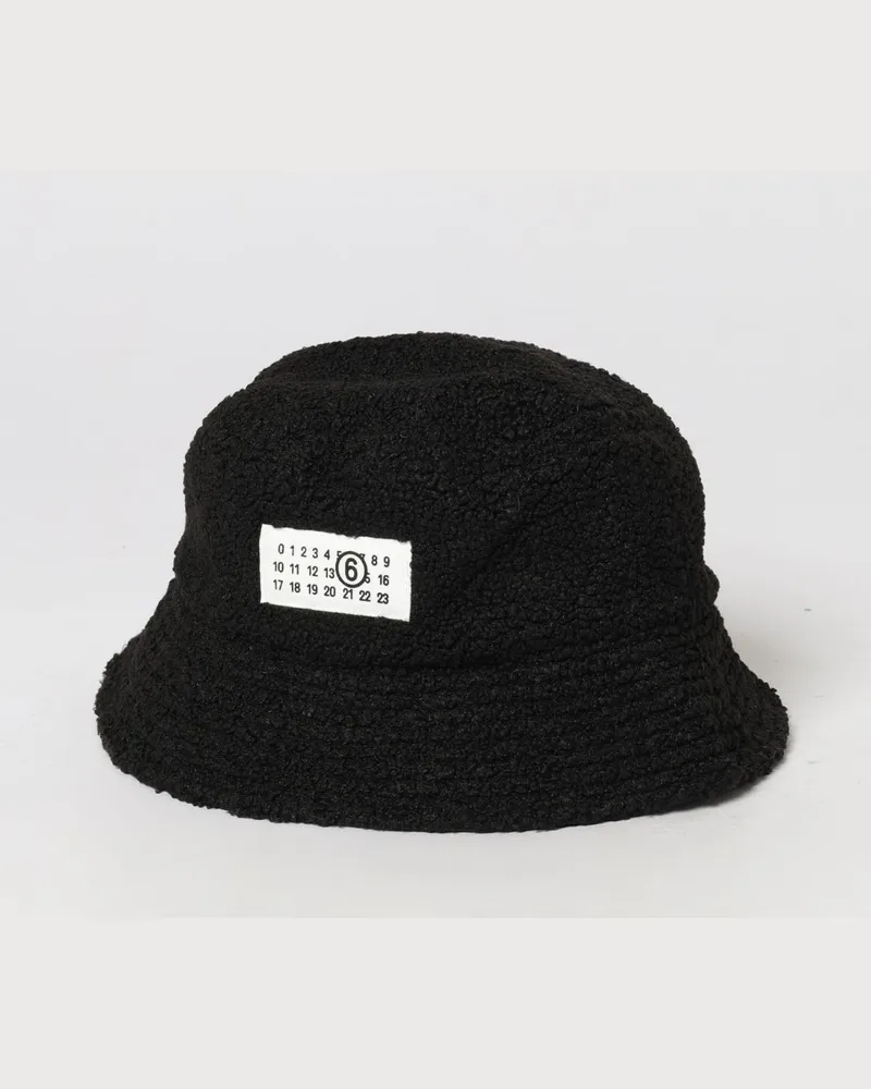 Maison Margiela Bucket Hat aus Nylon mit Logo Schwarz