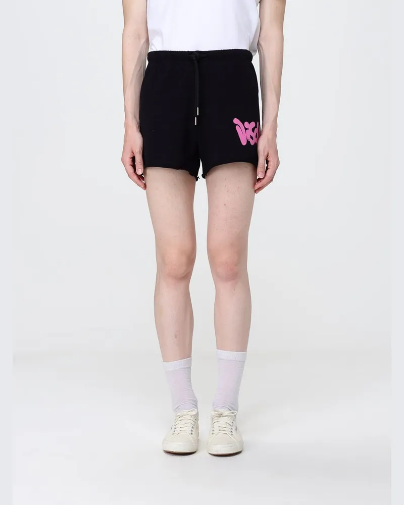 DISCLAIMER Jogging-Shorts aus Baumwolle mit Kontrastlogo Schwarz