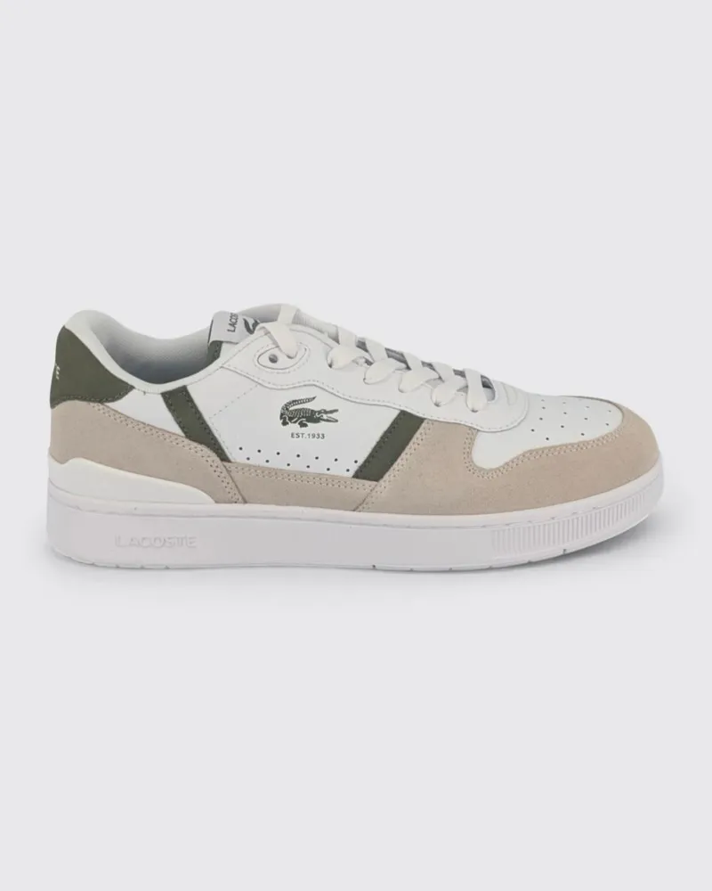 Lacoste Zweifarbige T-Clip Set Sneaker von aus Leder und Wildleder mit Logo Beige
