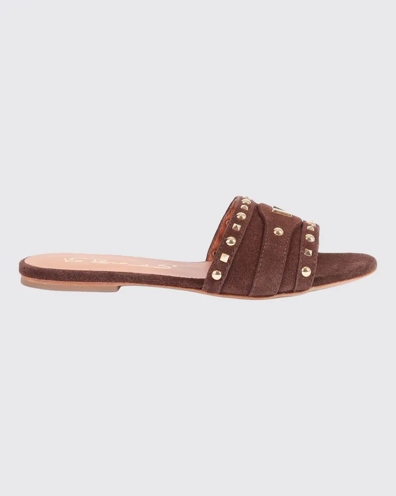 Via Roma 15 Wildleder-Mules mit Nieten Braun