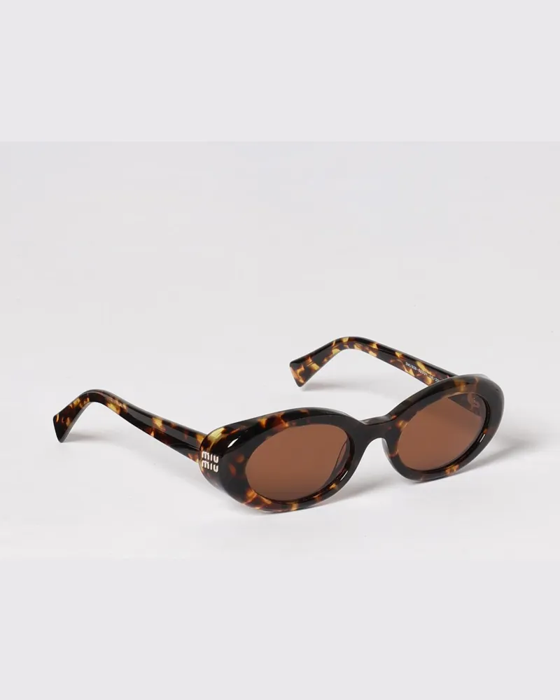 Miu Miu Ovale Sonnenbrille aus Acetat mit Schildpattmuster Bunt