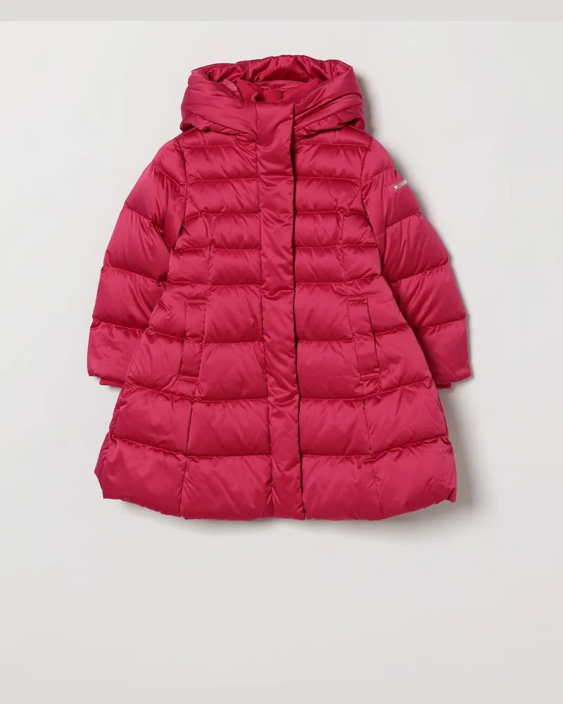 Monnalisa Lange Stepp-Daunenjacke aus Nylon mit Kapuze für Mädchen Rot