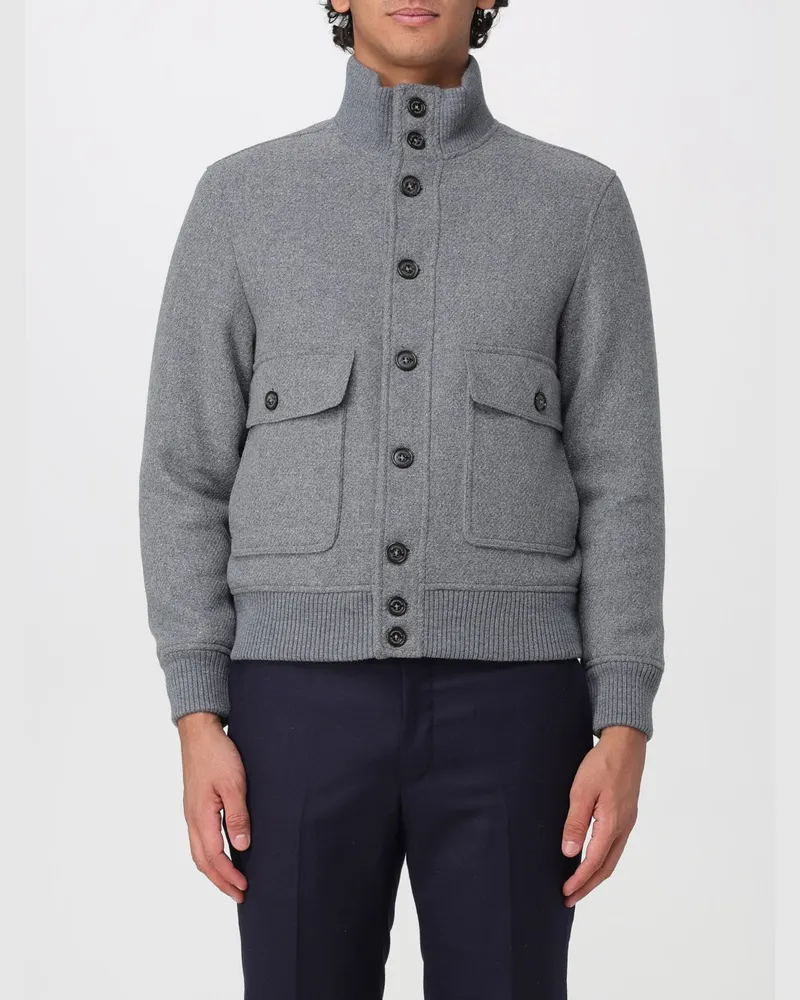 Brooksfield Bomberjacke aus Wollmischung mit Stehkragen und Rippbündchen Grau