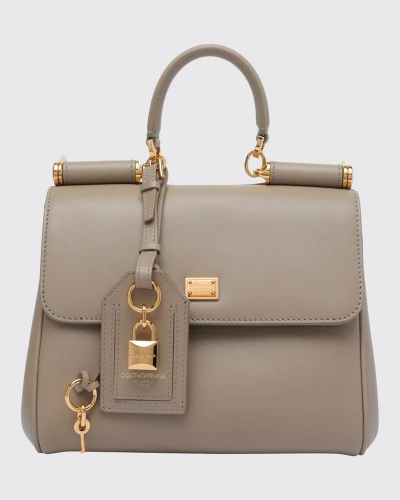 Dolce & Gabbana DOLCE  GABBANA Dolce & Gabbana My Sicily Mini-Handtasche aus Leder mit abnehmbarem Schultergurt Braun