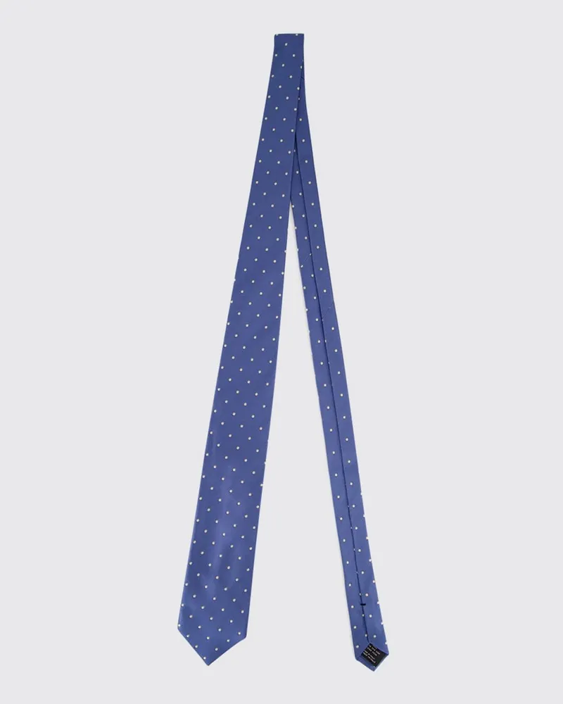 Tom Ford Klassische Krawatte aus reiner Jacquard-Seide mit Polka-Dot-Muster Navy