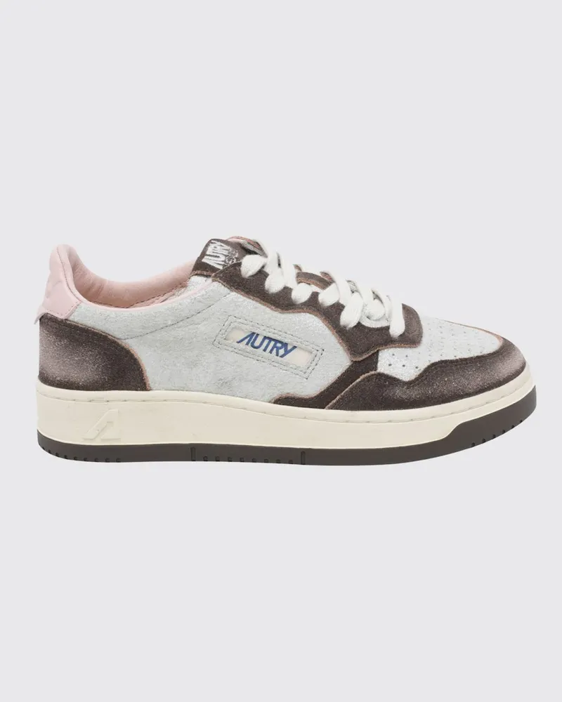 AUTRY Medalist Low Super Vintage Sneakers aus Leder und Veloursleder mit Used-Effekt Braun