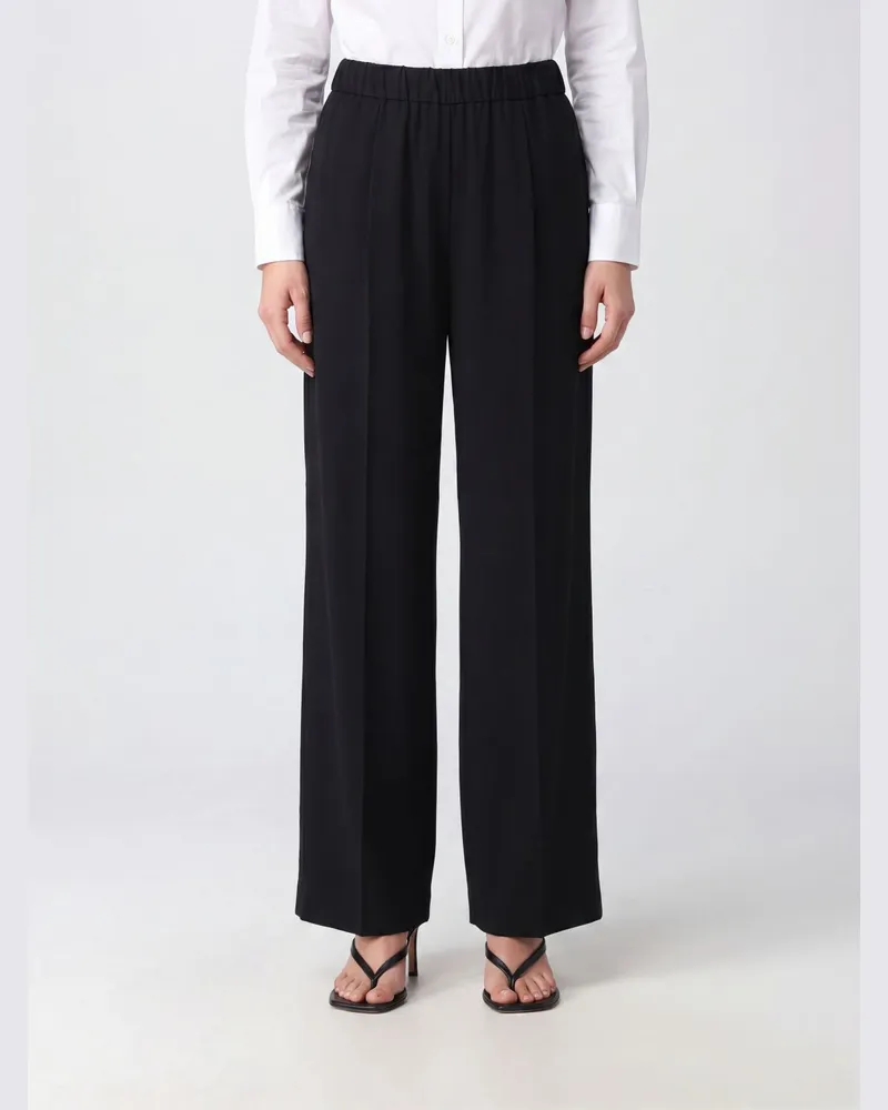Jil Sander Hoch taillierte Palazzo-Hose mit weitem Bein von aus einer Viskosemischung Schwarz