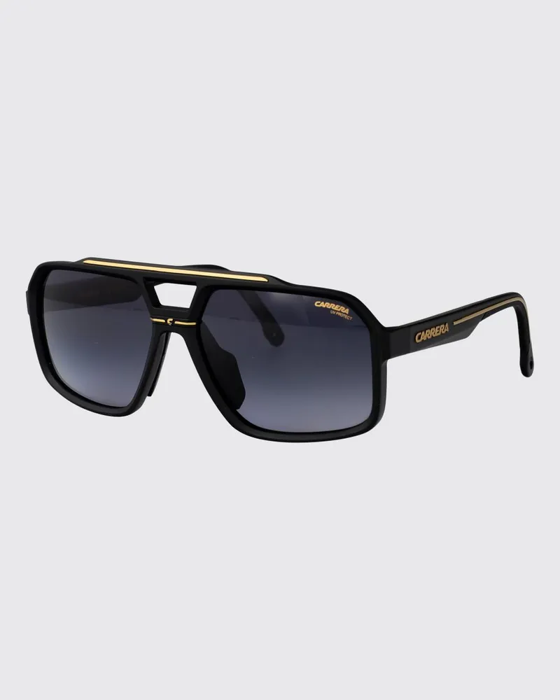 Carrera Rechteckige Aviator-Sonnenbrille aus Acetat mit Doppelsteg Schwarz