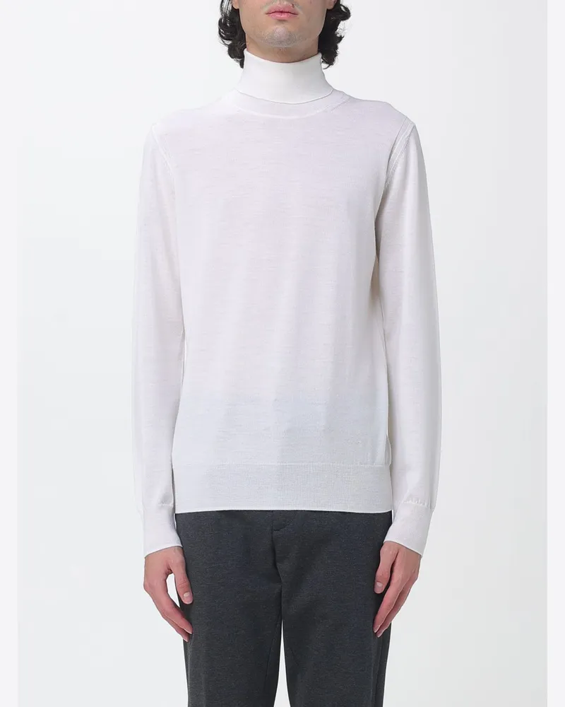 Paolo Pecora Milano Langarm-Rollkragenpullover aus reiner Wolle mit Rippbündchen Yellow