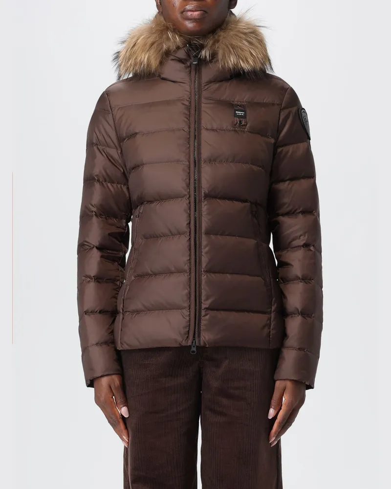 Blauer Jacke damen Braun