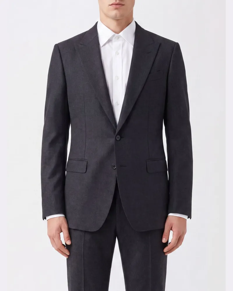 Dolce & Gabbana DOLCE  GABBANA Dolce & Gabbana Taormina Slim Fit Anzug aus grauer Wolle mit einreihigem Blazer Grau