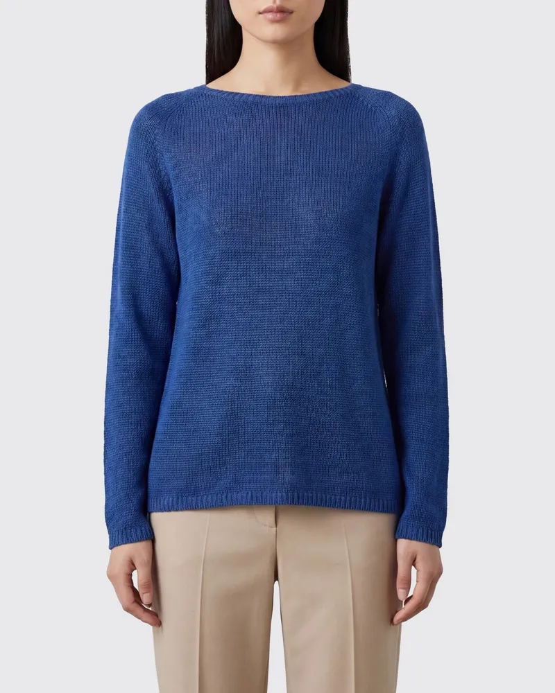 Max Mara Max Mara Leinenstrickoberteil Blau