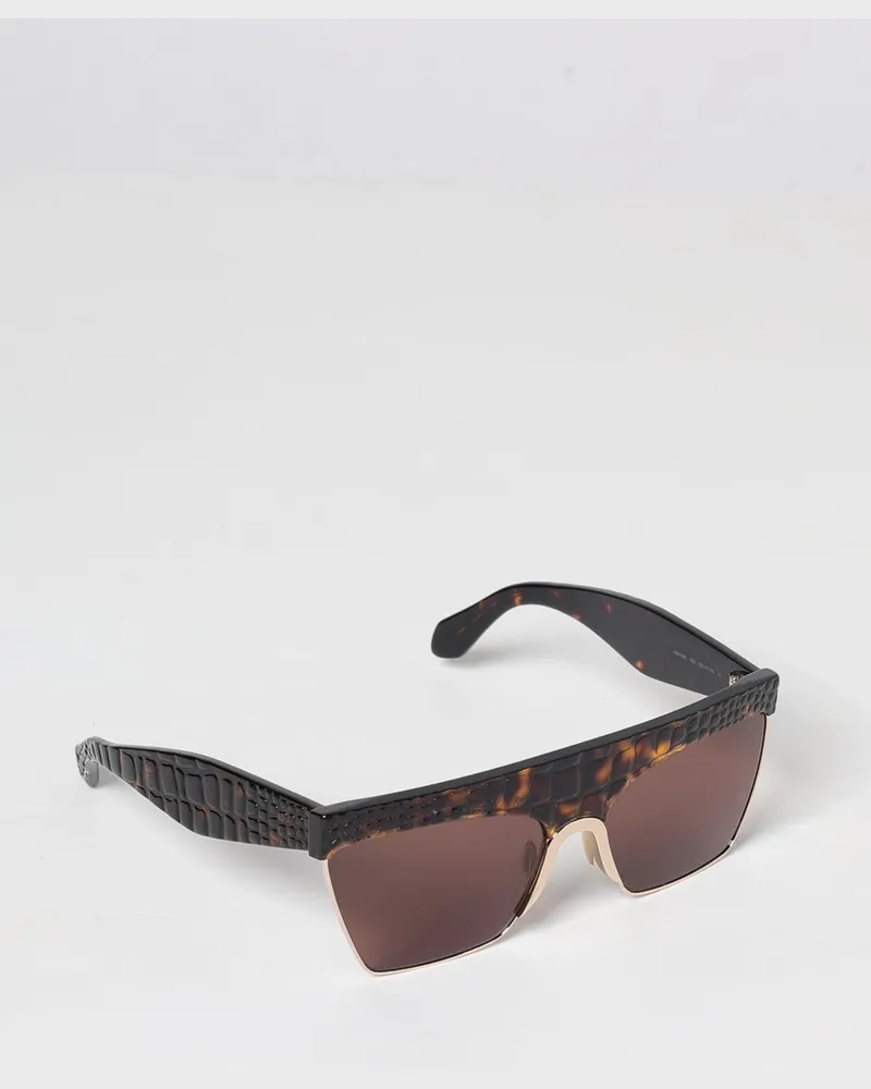 Alaïa Rechteckige Sonnenbrille von aus Acetat mit Kroko-Muster Braun