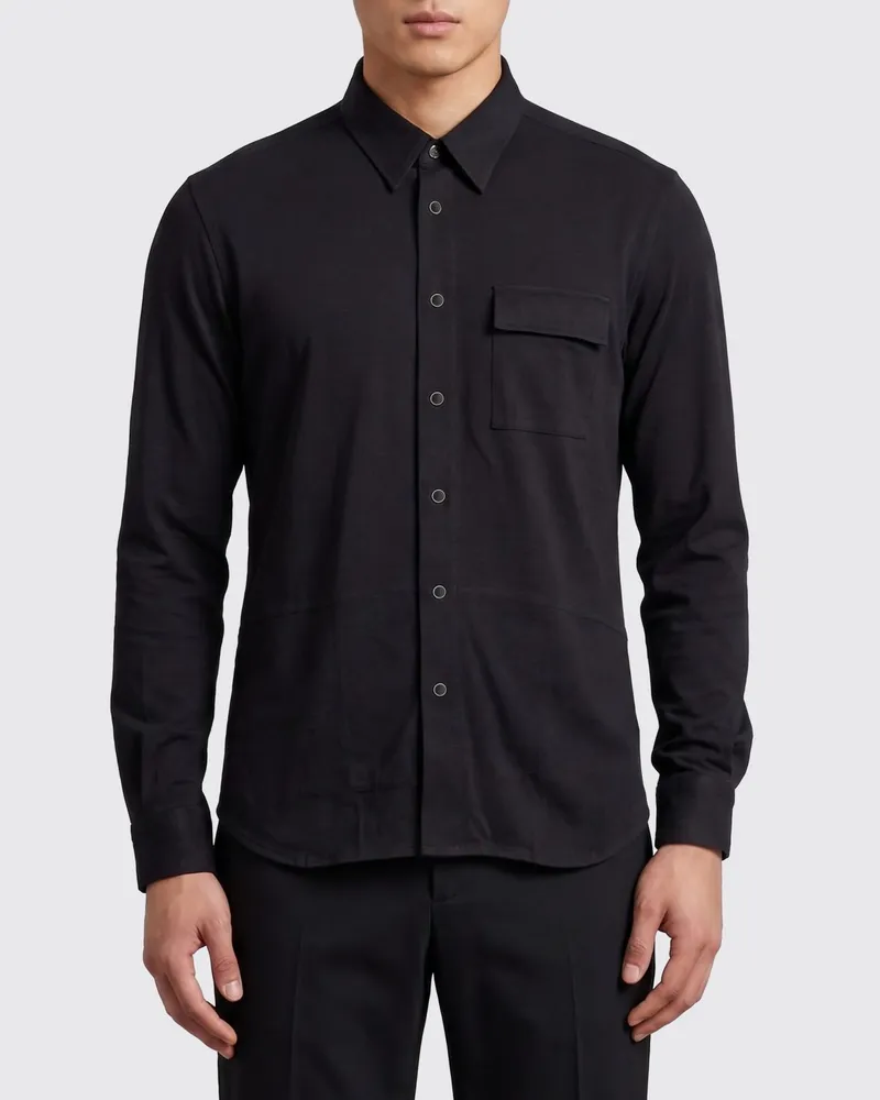 Kiton Baumwollhemd Schwarz