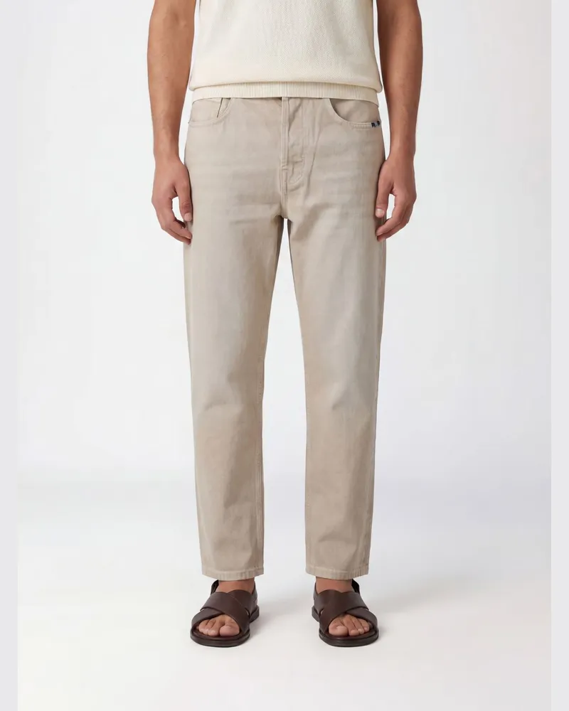 Amish Straight Jeans aus Stretch-Denim mit mittlerer Leibhöhe und Fünf-Taschen-Design Natural