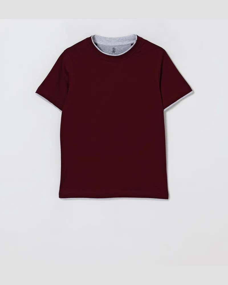 Brunello Cucinelli T-shirt kinder Burgunderrot