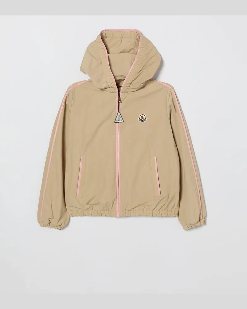 Moncler Kapuzenwindjacke Aus Baumwollmischung Beige