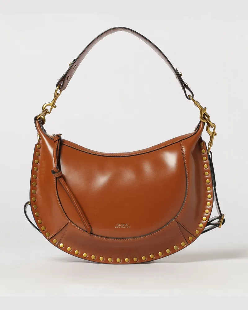 Isabel Marant Naoko Hobo-Tasche aus Kalbsleder mit Nieten Braun