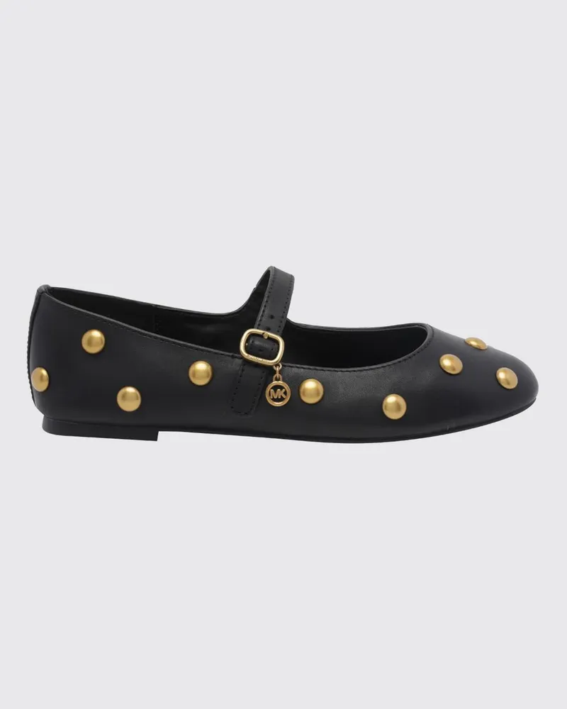 Michael Kors Nellie Flex Mary Jane Ballerinas aus Leder mit Nieten und MK-Logo Schwarz