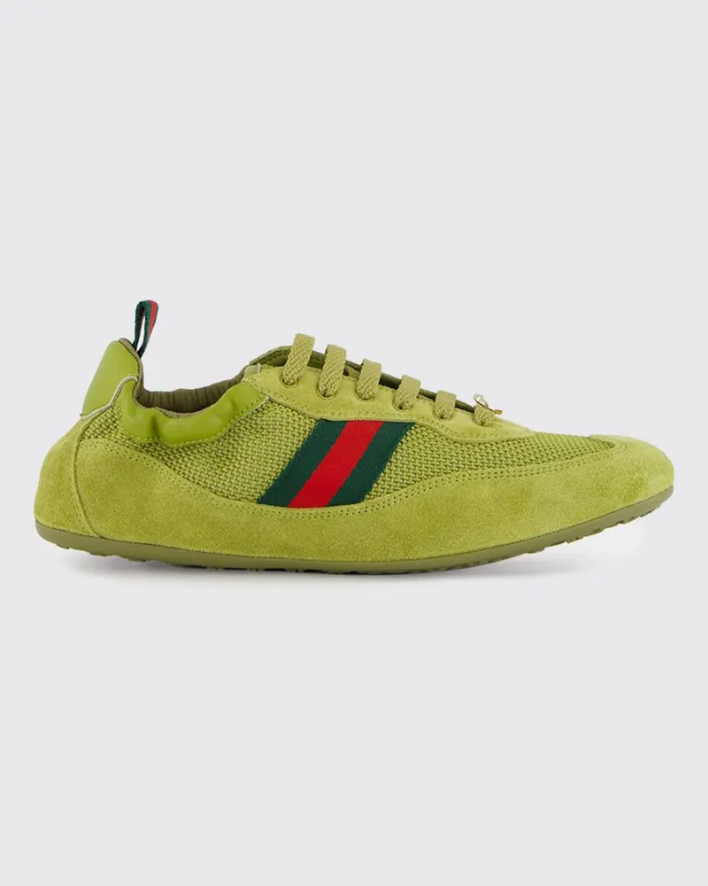 Gucci Shift Wildleder- und Mesh-Sneakers Grün